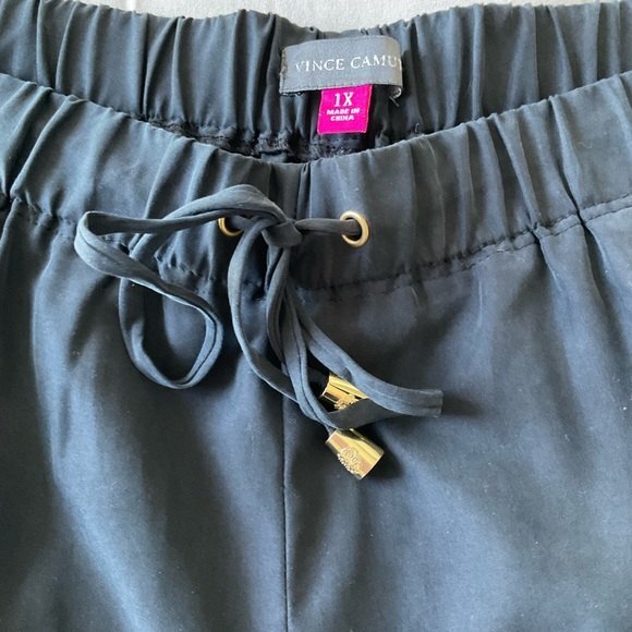 Vince Camuto Drawstring Casual Wide Leg Pants Navy Blue Plus 1X Spring Summer - Picture 7 of 8